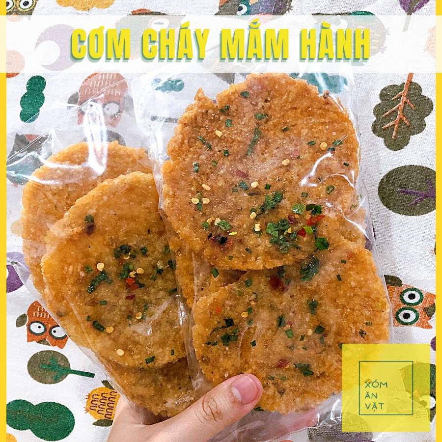 Cơm cháy mắm hành - Siêu mỏng giòn tan không mặn (gói 3 miếng khối lượng 90g)