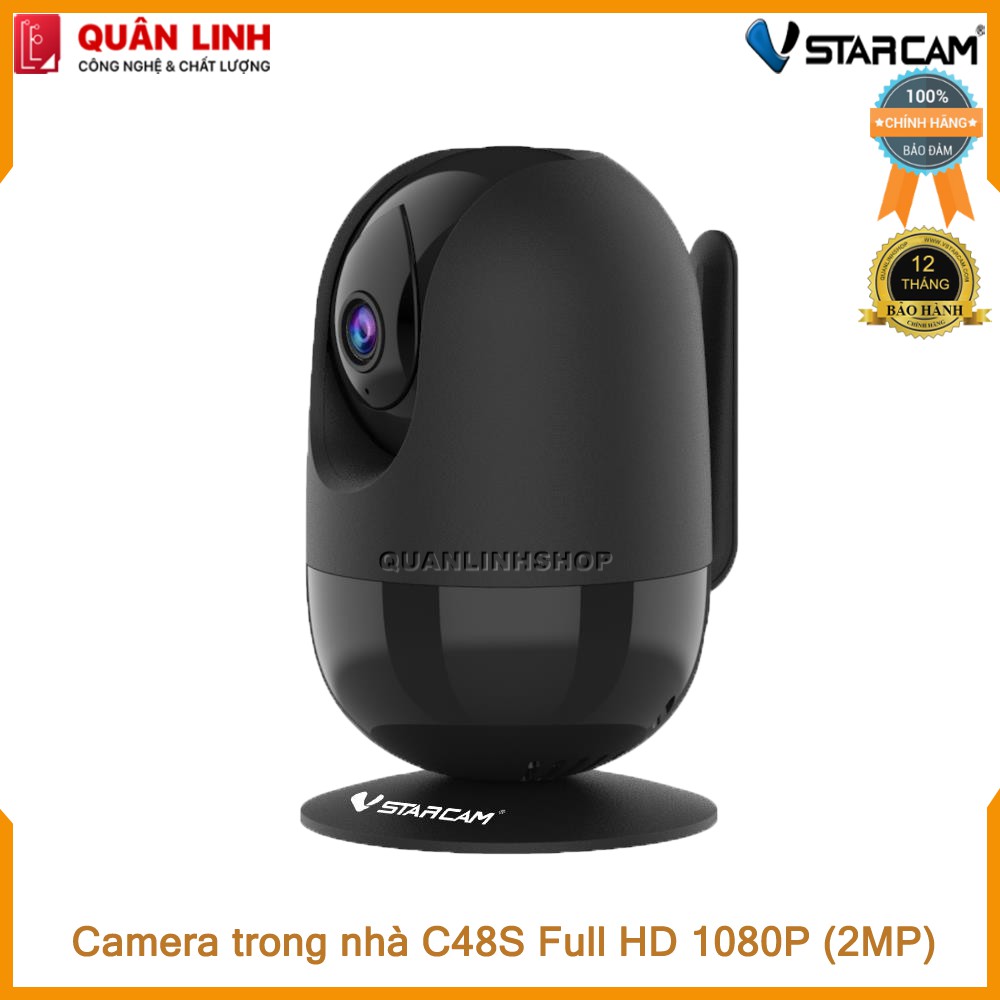 Camera giám sát Wifi IP hồng ngoại ban đêm Vstarcam C48s Full HD 1080P (2MP) kèm thẻ 64GB