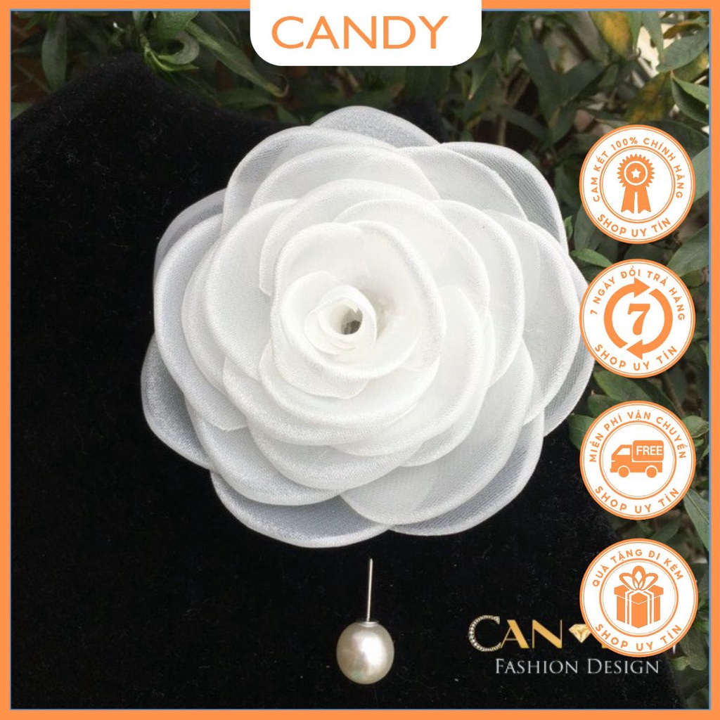 Tag Hoa Trà Cài Áo Sơ Mi Tạo Điểm Nhấn Có Ngọc Và Không Ngọc  - Candy Fashion