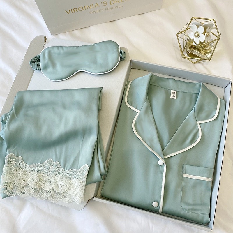 [Hàng Sẵn Chuần Lụa] Set Bộ Lụa Kèm Bịt Mắt Siêu Mát Mịn | BigBuy360 - bigbuy360.vn