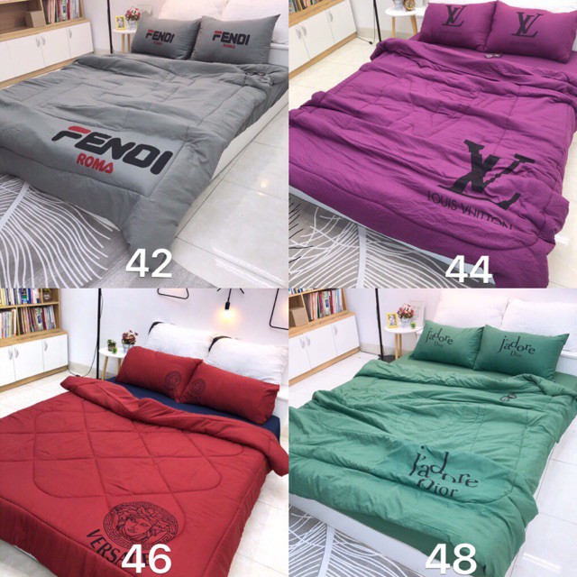 Set chăn ga gối cotton đũi 5 món. Đc chọn mẫu.