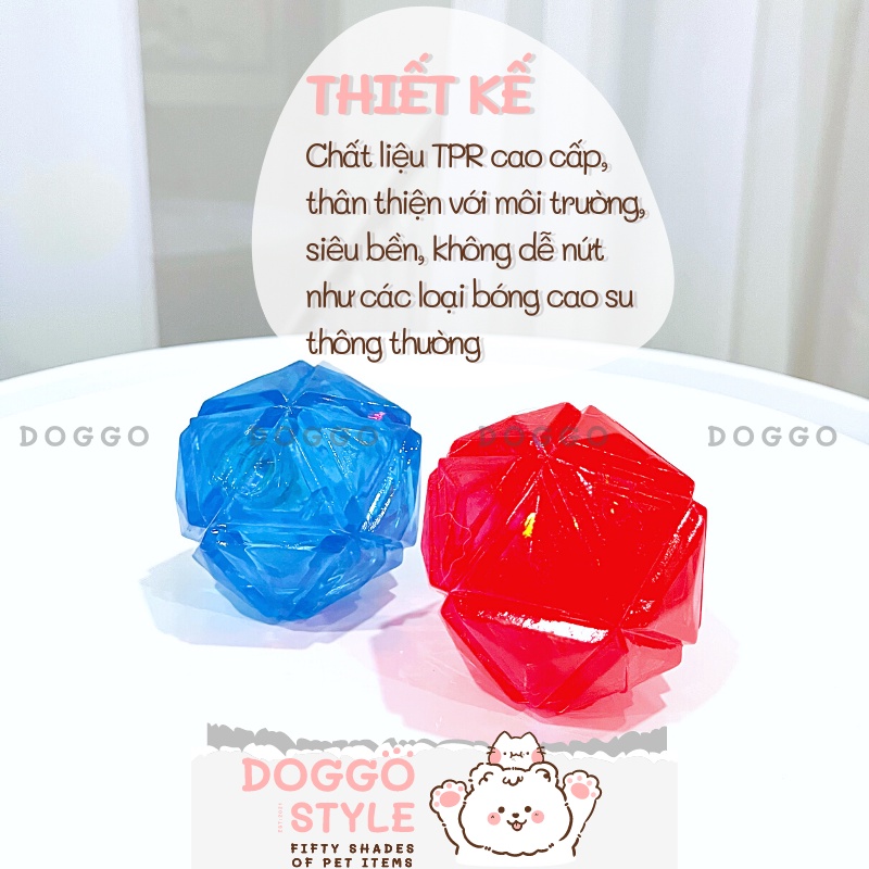 Đồ Chơi Cho Chó Bóng Lục Giác Phát Sáng Doggostyle Chất Liệu TPR Cao Cấp Giúp Làm Sạch Răng Giảm Stress Cho Thú Cưng