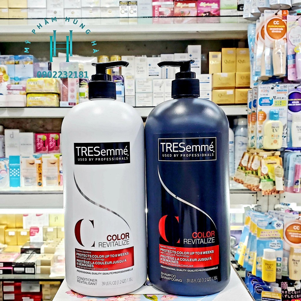 Dầu gội, dầu xả Tresemme Mỹ, cặp gội xả dành cho tóc nhuộm, giữ bền màu, mềm tóc Color Revitalize 1150ml