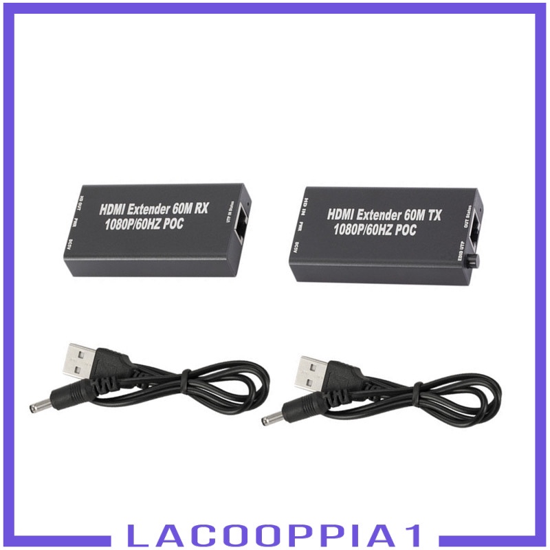 [LACOOPPIA1] HDMI Extender Balun with IR Over Single CAT5e or CAT6 60M