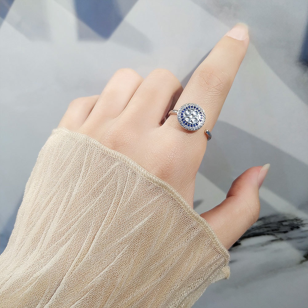 Nhẫn Đính Đá Zircon Phong Cách Âu Mỹ Chống Căng Thẳng