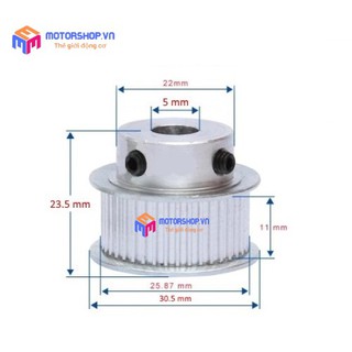 MTS Puly Bánh Răng Nhôm MXL40 40 Răng Bản Rộng Đai 11mm Trục 5mm