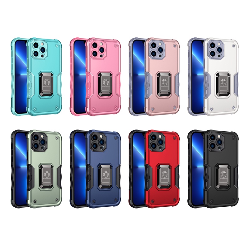 Metal Ring Kickstand Armor Shockproof Phone Case For iPhone 14 14 Max 14 Pro 14 Pro Max iPhone 12 iPhone 13 Holder Hard Cover