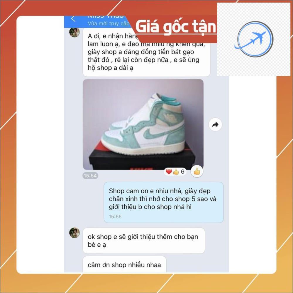 GIÀY NAM NŨ JD1 JORDAN CAO CỔ MÀU XANH PASTEL PHIÊN BẢN DA LỘN 🚴🏇