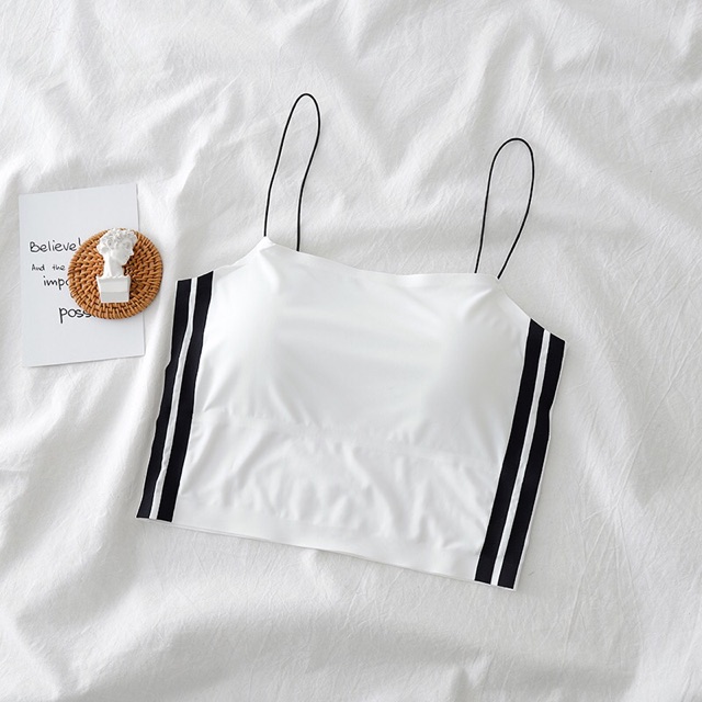 Áo Bra Tập Gym Yoga 2 Dây Phối Sọc Quyến Rũ Có Sẵn Mút Lót | BigBuy360 - bigbuy360.vn