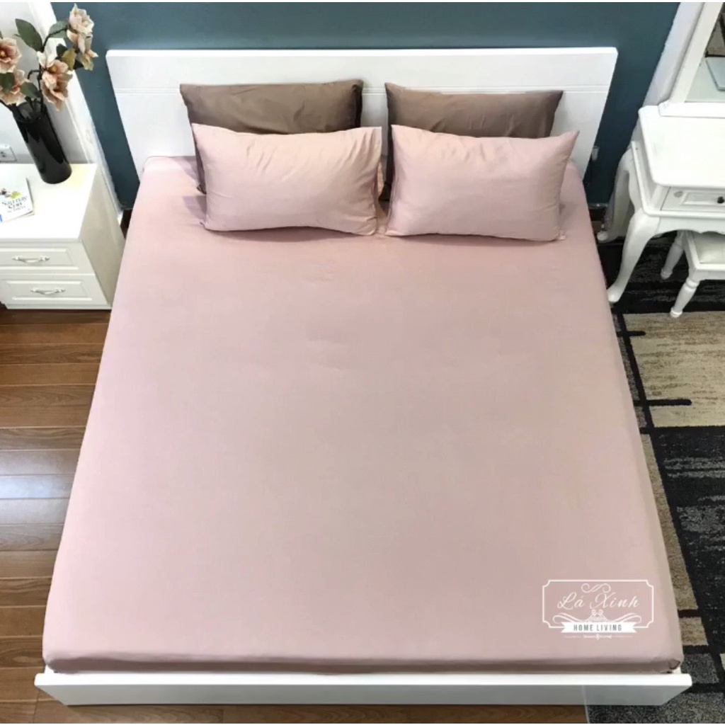 Bộ ga gối lụa tencel trơn 60s nhập khẩu cao cấp, ga giường lụa mát lạnh - nhiều màu lựa chọn đầy đủ kích thước