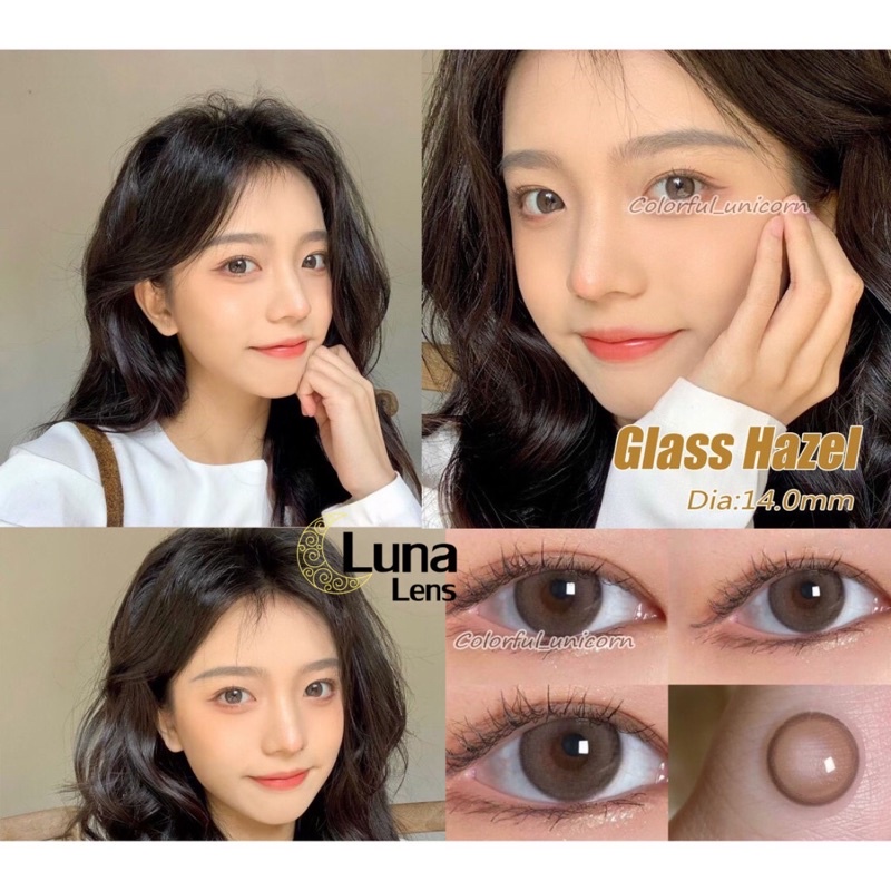 KÍNH ÁP TRÒNG MÀU NÂU HẠT DẺ GLASS HAZEL SIÊU ÊM SIÊU MỀM NỘI ĐỊA TRUNG QUỐC - LENS CÓ ĐỘ CẬN