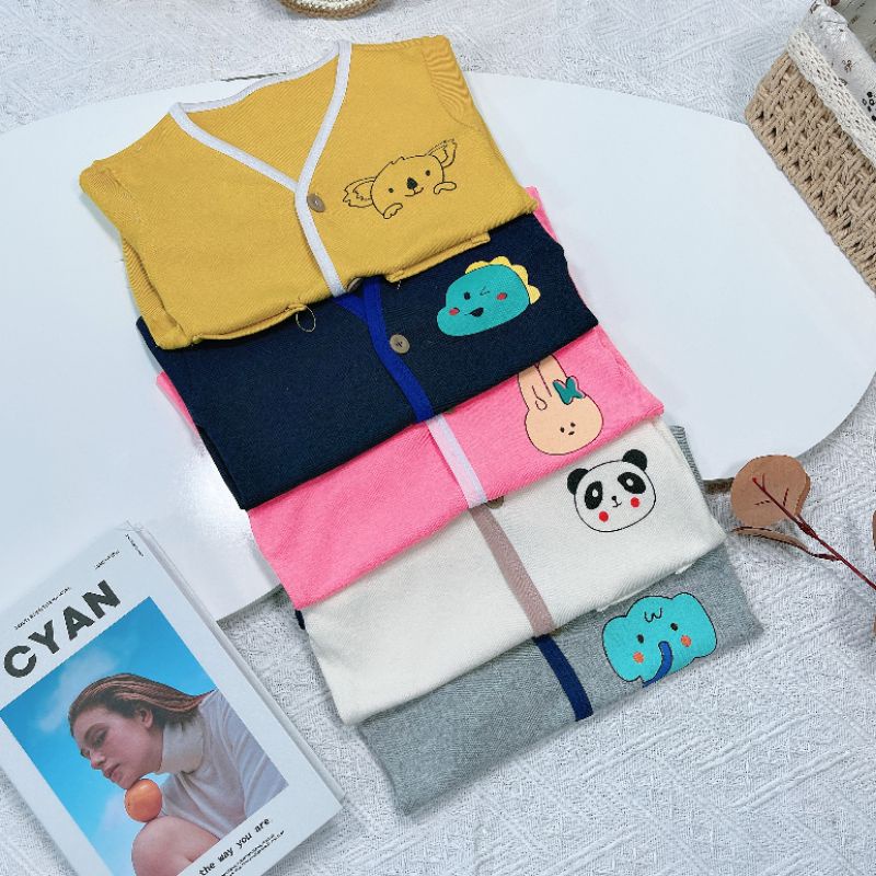 Áo Len Cardigan Cho Bé Từ 8-18kg Chất Len Cổ Chữ V Đáng Yêu