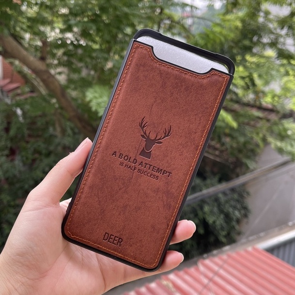 Ốp lưng vải bò Samsung A80 họa tiết hươu