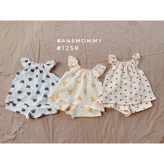 Combo set muslin và váy đũi