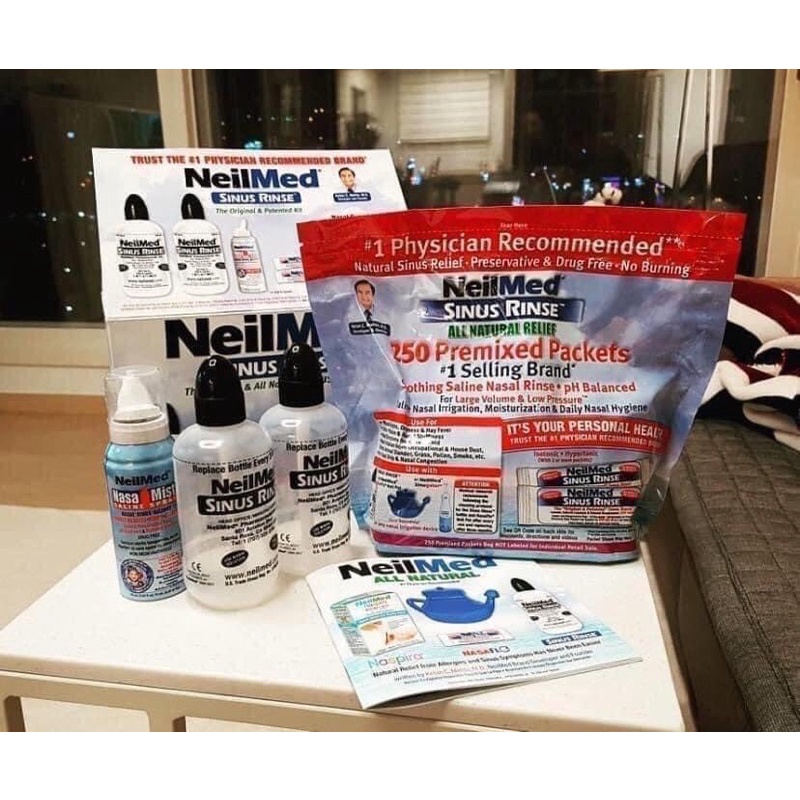 BỘ XỊT RỬA MŨI NEILMED SINUS RINSE 250 gói muối nhập USA