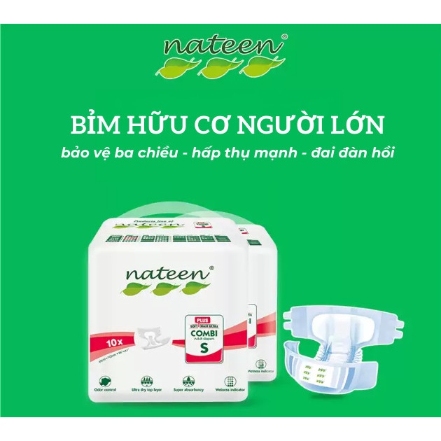 Tã Dán Người Lớn Nateen Siêu Thấm SIZE L 10 MIẾNG