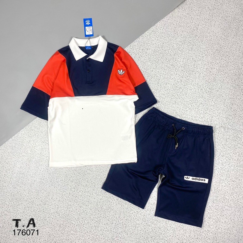 Bộ Hè Nam Thể Thao Pha Màu Thêu Logo Cực Chất