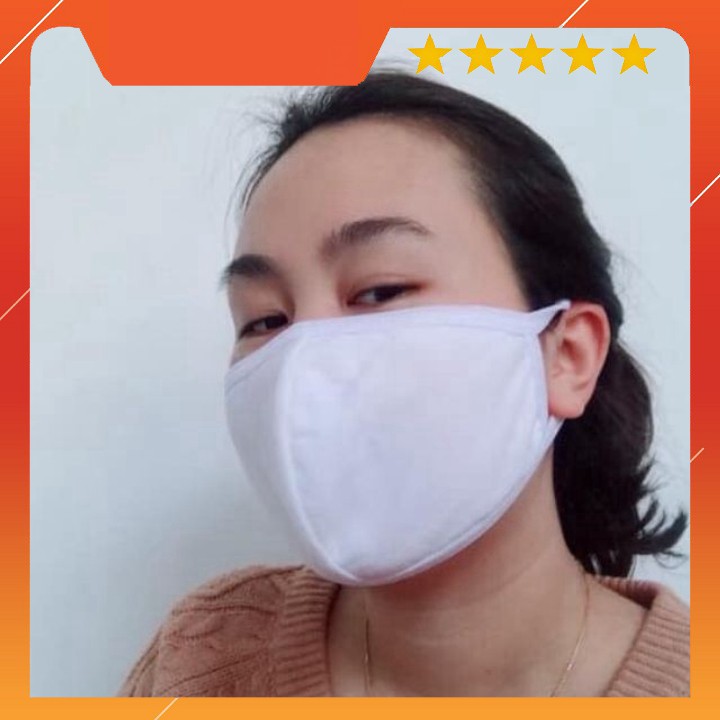 Khẩu Trang Vải 2 Lớp Màu Trắng Hàng Đẹp