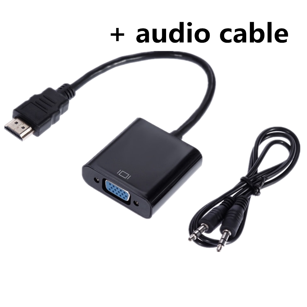 HDMI to VGA Converter Video Adapter With 3.5mm Audio Cable 1080P