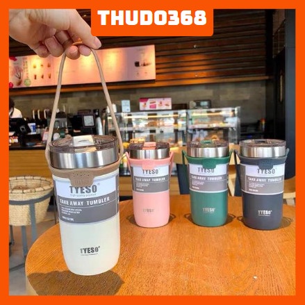 Ly giữ nhiệt tyeso 550ml - 710ml + ống hút + quai xách