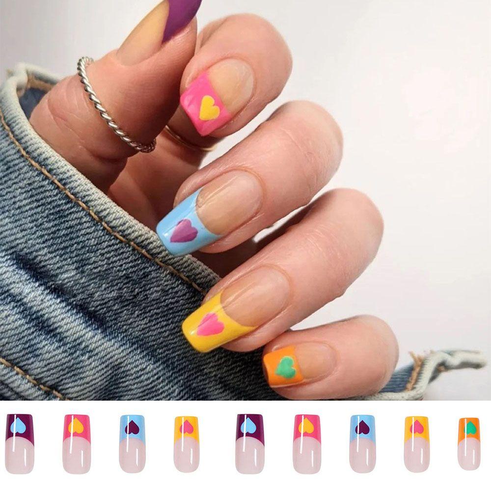 ESPO Bộ Móng Tay Giả Đầu Vuông Che Phủ Toàn Diện Tháo Rời Được Kiểu Pháp