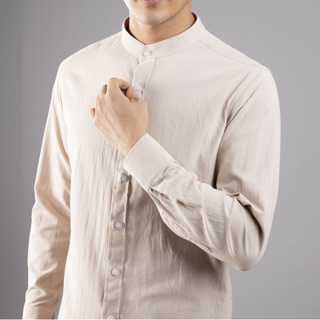 Galvin - Áo sơ mi đũi cổ tàu chất cotton đũi co giãn mát mịn nhăn tự nhiên co giãn SMGV135 | BigBuy360 - bigbuy360.vn