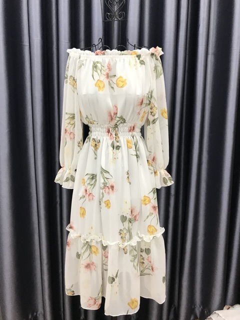 ĐẦM MAXI BẸT VAI TAY DÀI (nhiều màu - Khách đặt hàng ib shop check hàng còn-hết nhé) | BigBuy360 - bigbuy360.vn