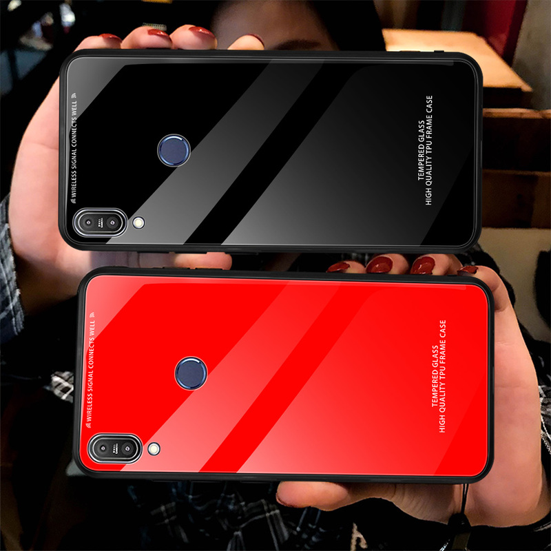 Asus Zenfone Max Pro M1 Zb601Kl / Zb602Kl Ốp Lưng Kính Cường Lực Màu Trơn Đơn Giản