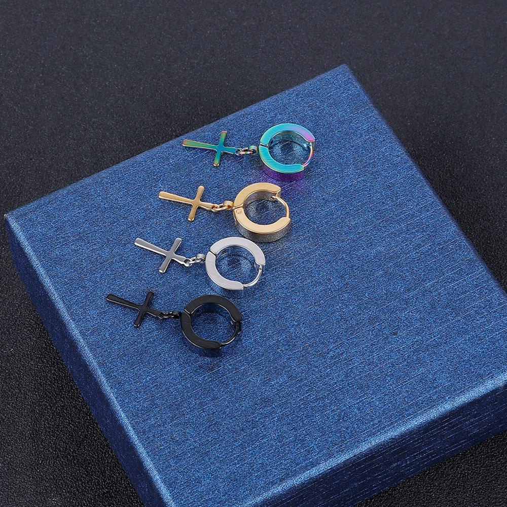 1 Khuyên Tai Hình Thánh Giá Chất Liệu Thép Titan Cho Nam Nữ