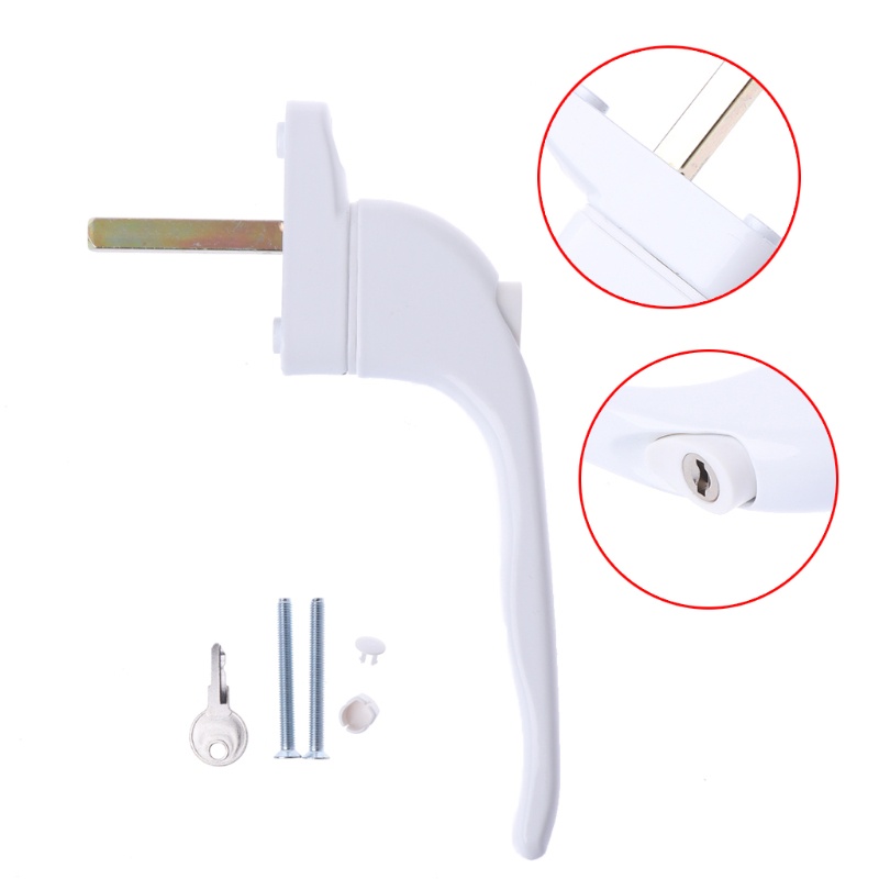 Youyo UPVC Tay Cầm Cửa Sổ Espag Màu Trắng Thông Dụng - Khóa Chìa Khóa Cho Hai Cuộc Sống