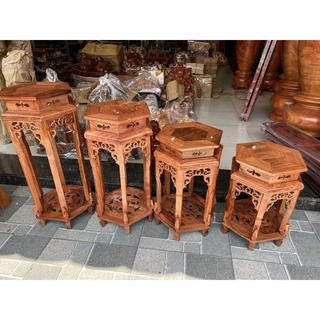 Đôn lục giác gỗ hương mặt 32cm cao 40cm-50cm-60cm-70cm- 80cm