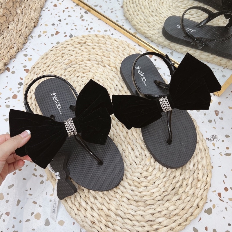 Sandal kẹp ngón Nơ Xiêu Xinh Fullbox
