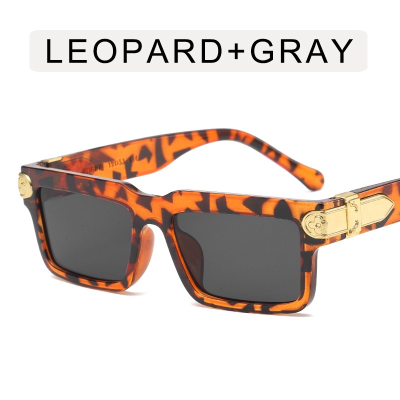 Kính Mát Gọng Chữ Nhật Bằng Kim Loại Thời Trang Retro Hàn Quốc