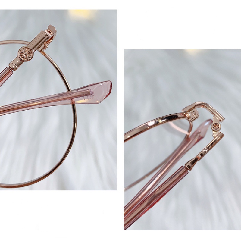 (KIQI-FASHION) COD Mắt Kính Gọng Kim Loại Chống Ánh Sáng Xanh Thời Trang Retro Nhập Khẩu Chất Lượng Cao Cho Nam Nữ