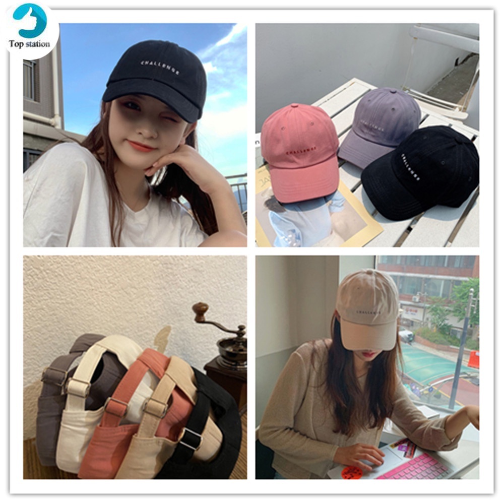 Mũ lưỡi trai thêu chữ phong cách Hàn Quốc