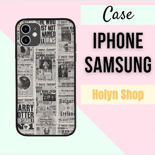 Ốp Màu Đen In Hình Thời Báo Ma Thuật Harry Potter Dumbledore Hot Trend Cao Cấp mcm cho IPHONE SAMSUNG PAP20210411