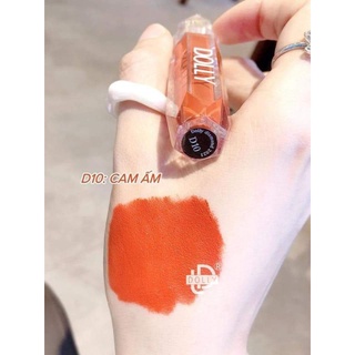 Son kem DOLLY màu cam đỏ (12 màu son xinh tùy chọn)