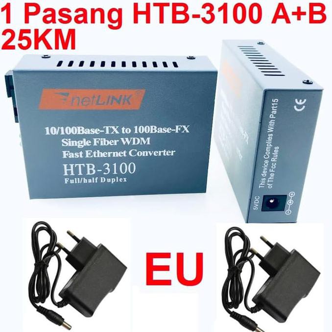 1 Cặp Cáp Quang Lsa 976 Htb-3100 A + B Rj45 Netlink 25km