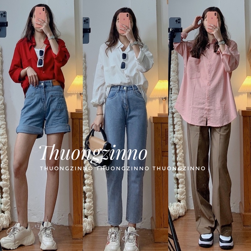 [Ảnh thật/Video]Áo sơ mi Ulzzang Nàng Thơ nhẹ nhàng chất xô form rộng Hàn Quốc Áo sơ mi ulzzang Maim | BigBuy360 - bigbuy360.vn