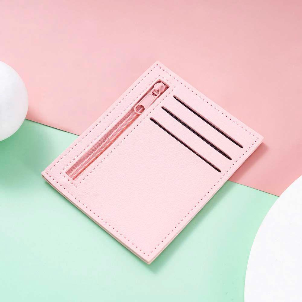Qqmall Ví Đựng Thẻ/Tiền Xu/Thẻ ID/Tiền Xu Mini Nhiều Màu Sắc Phong Cách Hàn Quốc Có Khóa Kéo Dành Cho Học Sinh