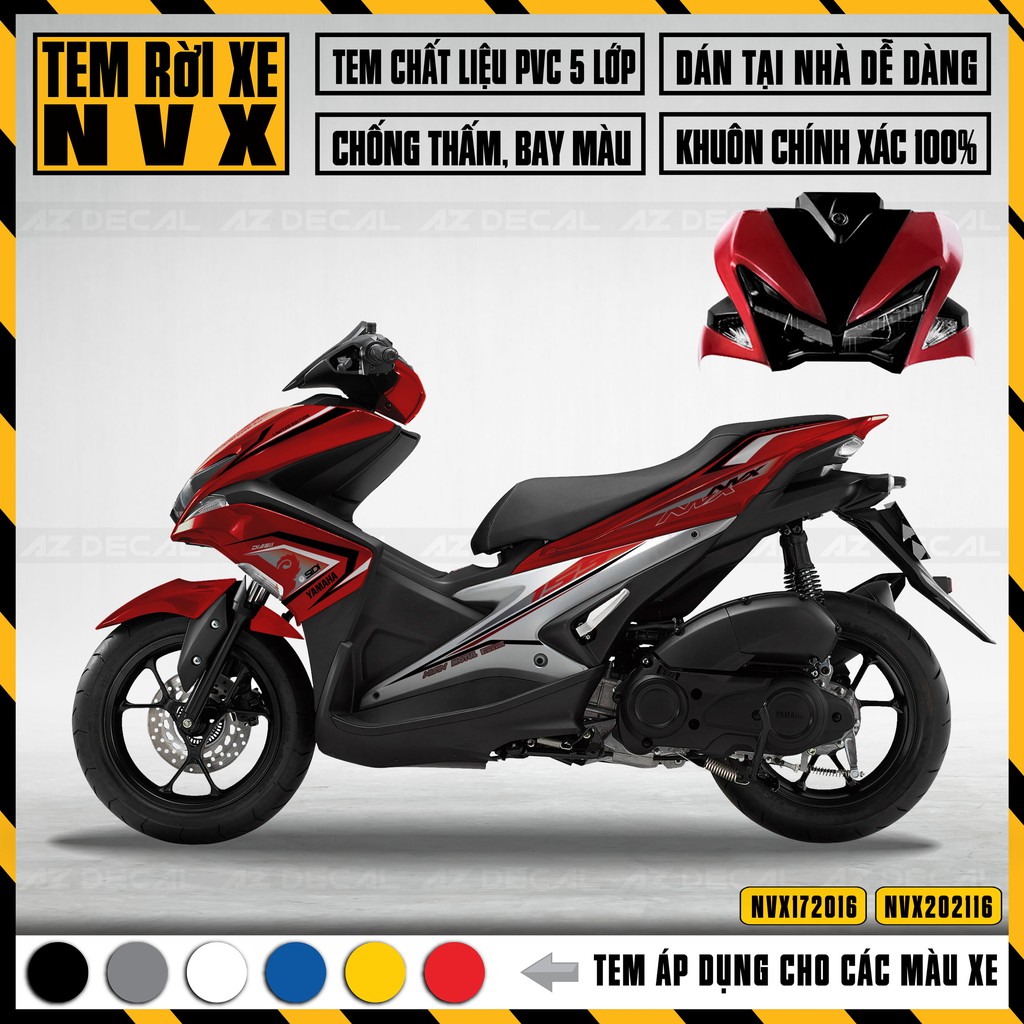 Tem Chỉ Rời NVX Cách Điệu Chống Nước, Bền Màu | NVX16 | Decal Dán Xe NVX 2017-2021 V1, V2 Cho Xe Đen, Trắng, Đỏ, Xanh