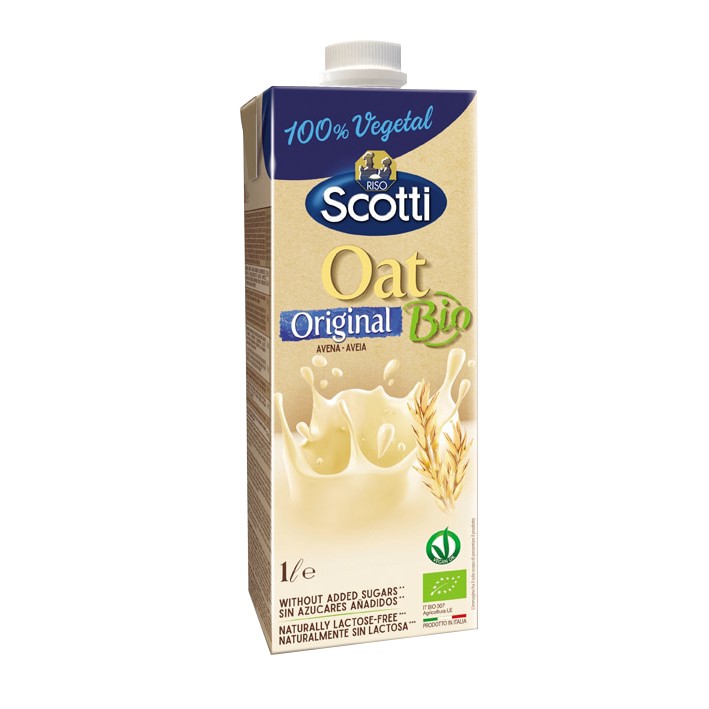Sữa Yến Mạch BIO Tự Nhiên Hữu Cơ Riso Scotti - BIO Original Oat Drink - Hộp 1L
