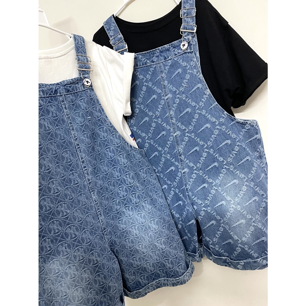 Yếm quần đùi, yếm jean Mèo Kids cho bé gái mặc đi học, đi chơi