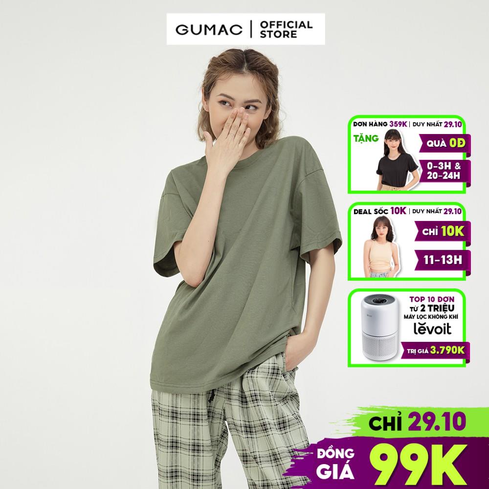 [Mã WABRGUD1 giảm 10% đơn 99K] Áo thun unisex in chữ GUMAC phom rộng nhiều màu ATB564