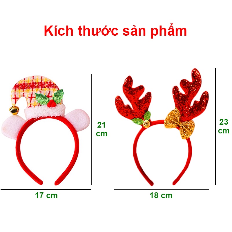 Băng đô Noel sừng tuần lộc lấp lánh BBShine, Băng đô Giáng Sinh đơn giản phù hợp cho mọi lứa tuổi – NOEL016