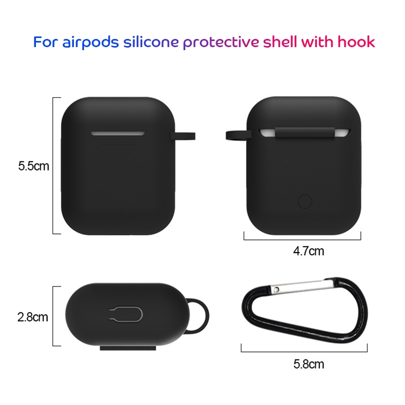 Vỏ silicone bảo vệ cho hộp sạc tai nghe không dây Bluetooth Apple AirPods 1 2