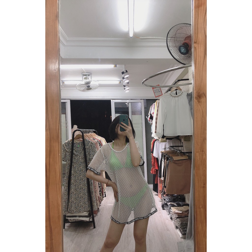 Áo lưới chùm mặc đi biển cho đẹp -2 màu đen trắng | BigBuy360 - bigbuy360.vn