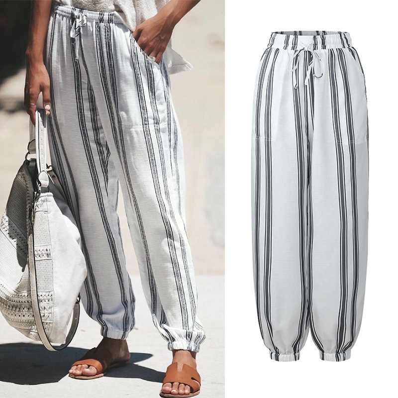 Quần Dài Ống Rộng Lưng Dây Rút Phong Cách Năng Động Trẻ Trung Dành Cho Nữ ZANZEA | BigBuy360 - bigbuy360.vn