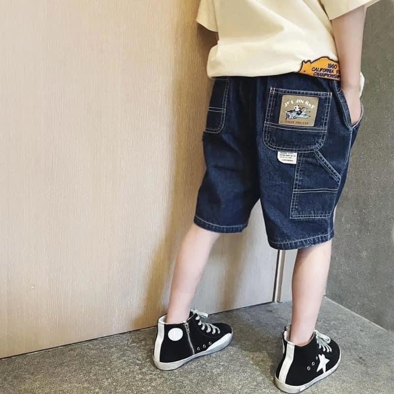 Quần short jean túi gấu bé trai-MS105