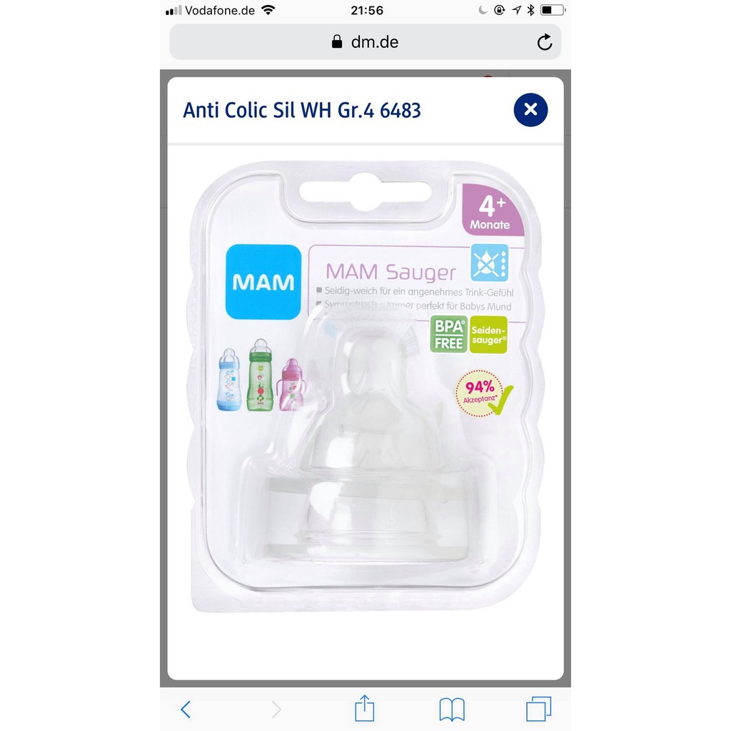 Núm thay bình sữa MAM